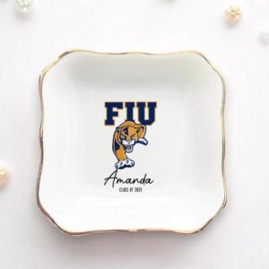 Square-shaped ceramic jewelry dish ver 2.0